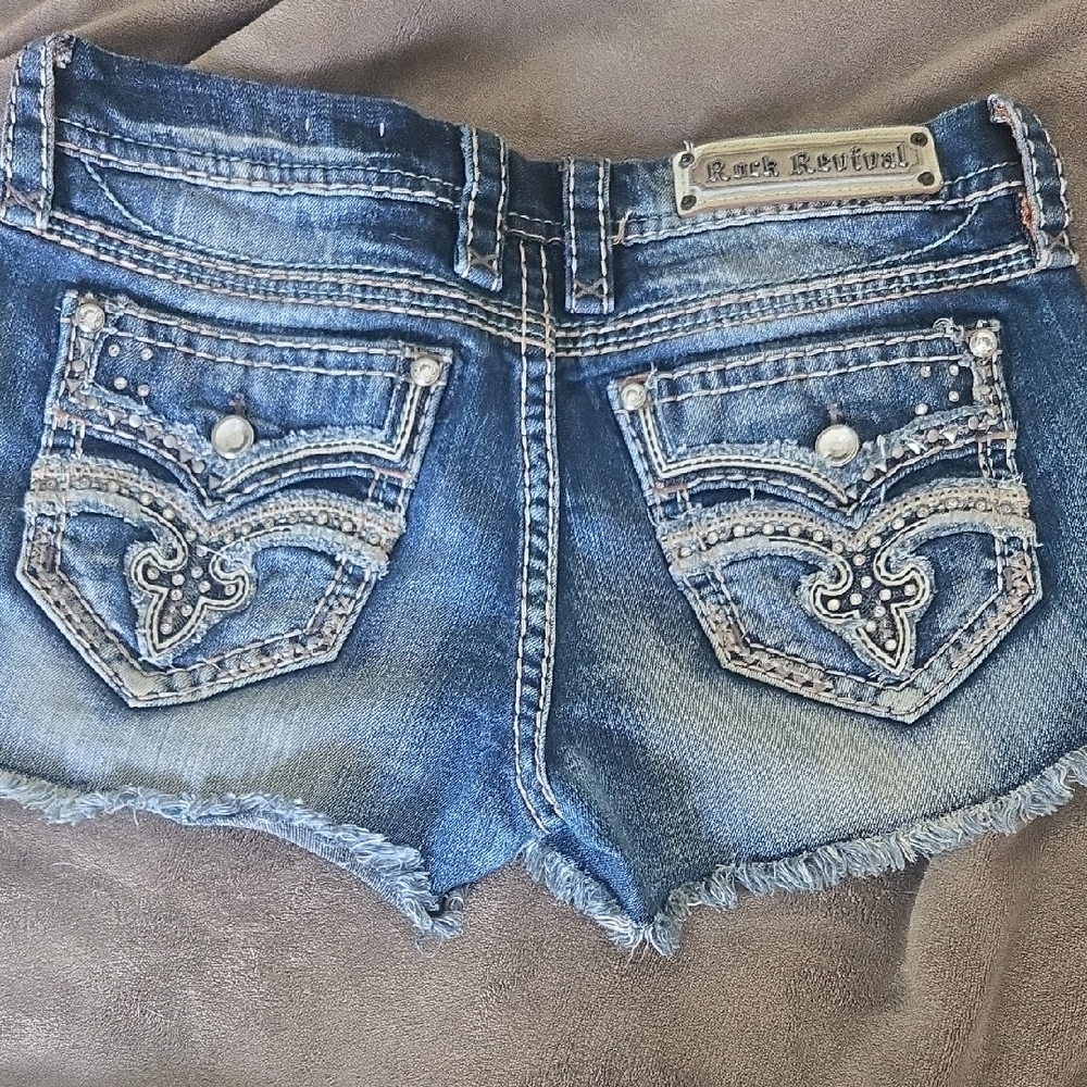 Rock Revival Distressed Blue Jean Shorts
